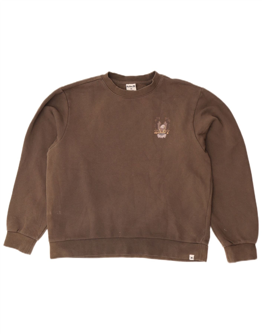 Hurley Mens Graphic Sweatshirt Jumper XS Marron Coton