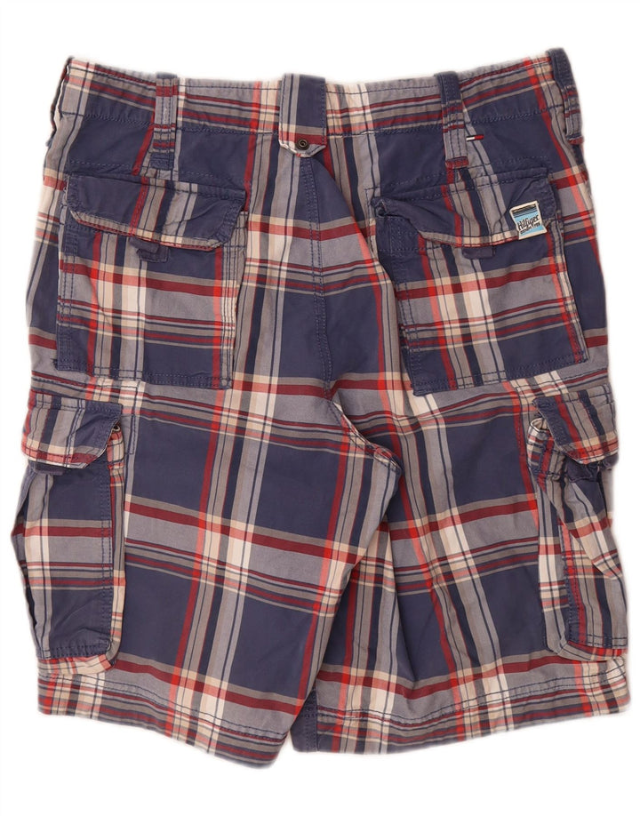 TOMMY HILFIGER Short Cargo Homme W32 Coton Bleu Marine Moyen à Carreaux