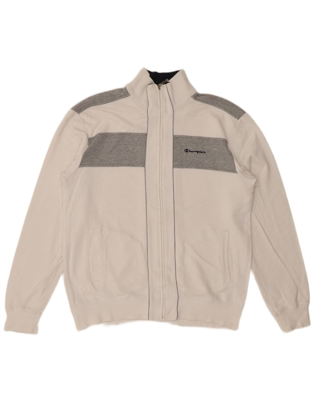 CHAMPION Veste de Survêtement Homme Grand Blanc Colorblock Coton
