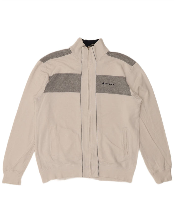 CHAMPION Veste de Survêtement Homme Grand Blanc Colorblock Coton