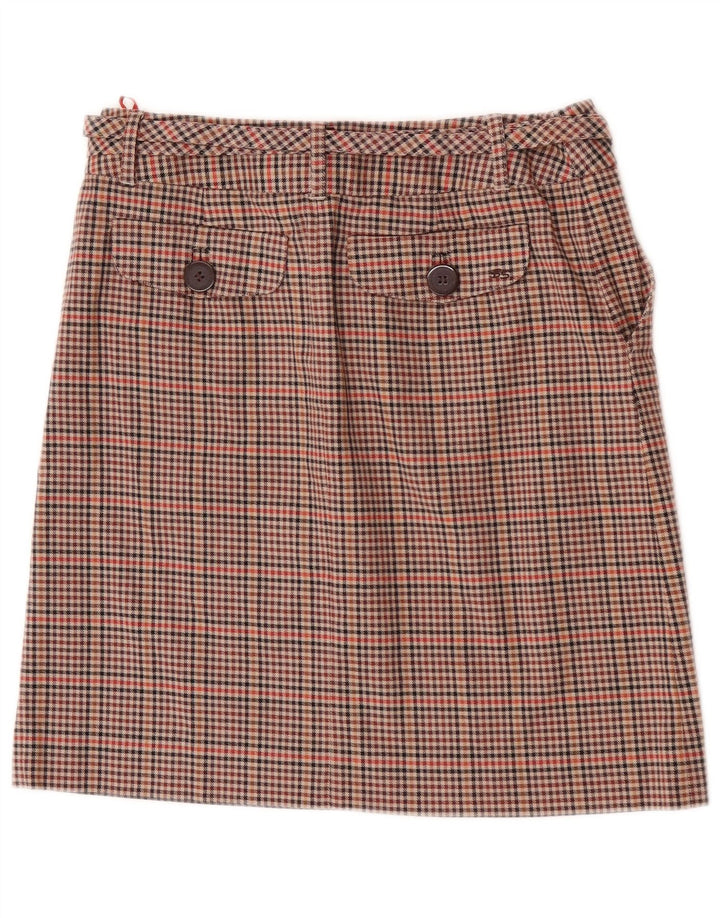 Ben Sherman Mini jupe femme petit W27 coton à carreaux marron