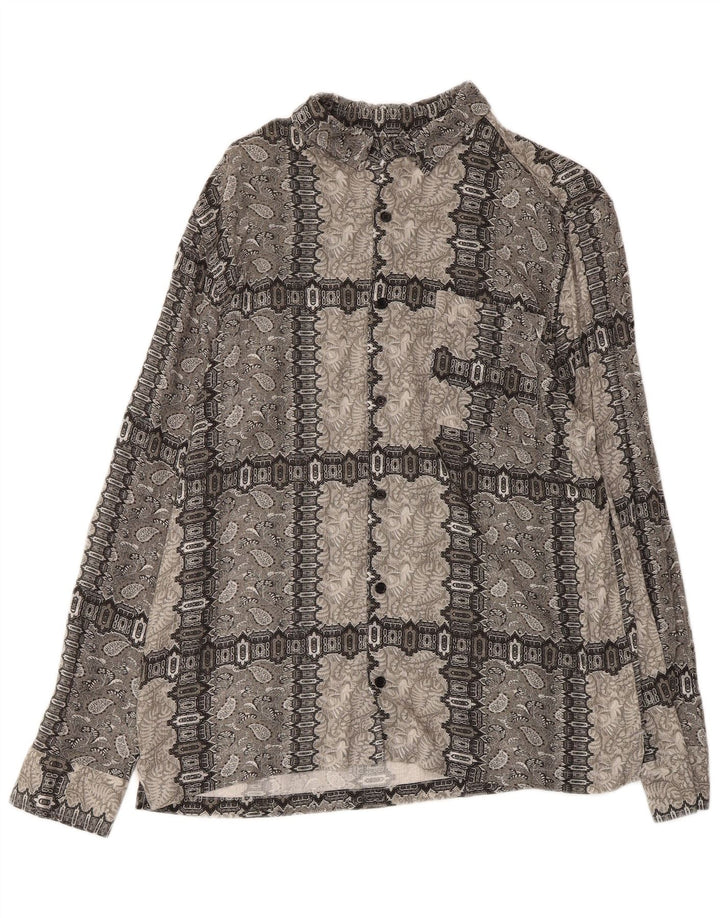 TOPMAN Chemise Homme Gris Moyen Paisley Viscose
