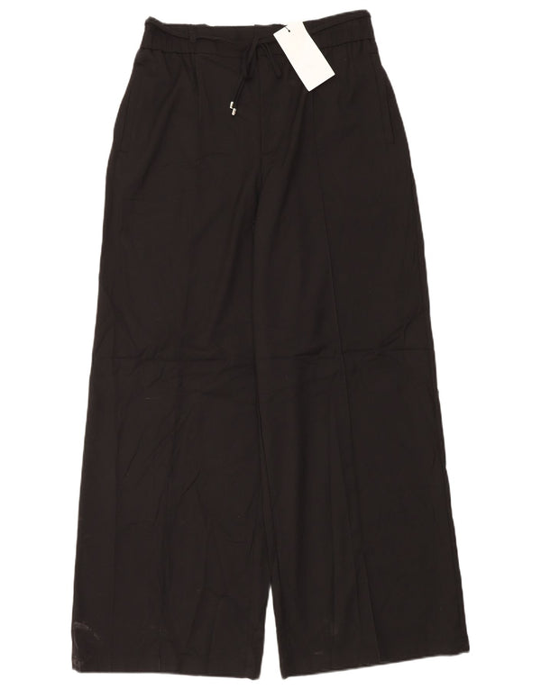 Zara Womens High Waist Wide Leg Chino Trousers Large W30 L32 Black