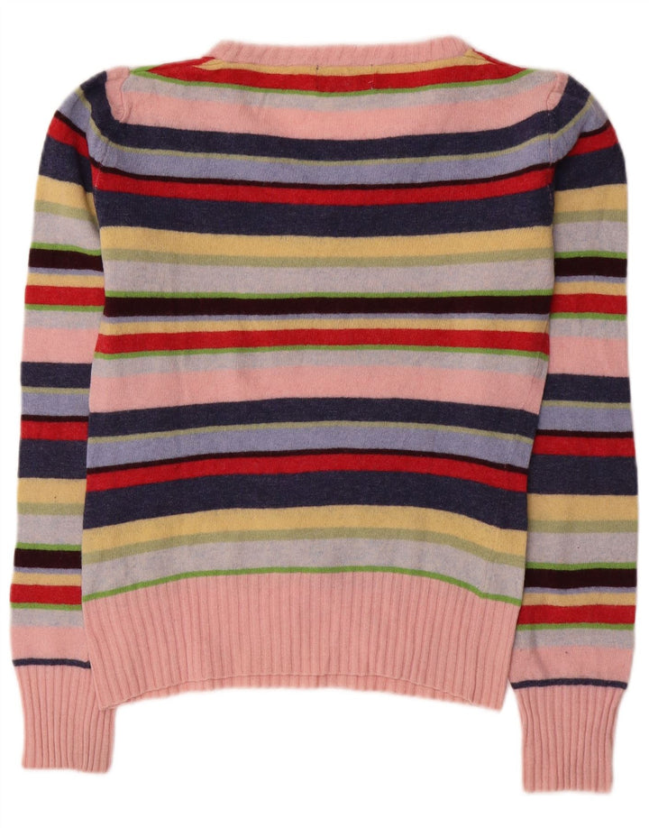 Kappa Pull col V pour femme UK 12 Medium Multicolore Rayé