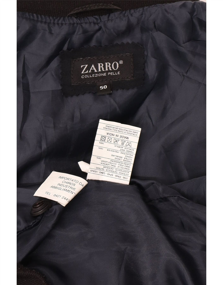 Zarro Veste Bomber En Daim Homme IT 50 Grand Cuir Noir