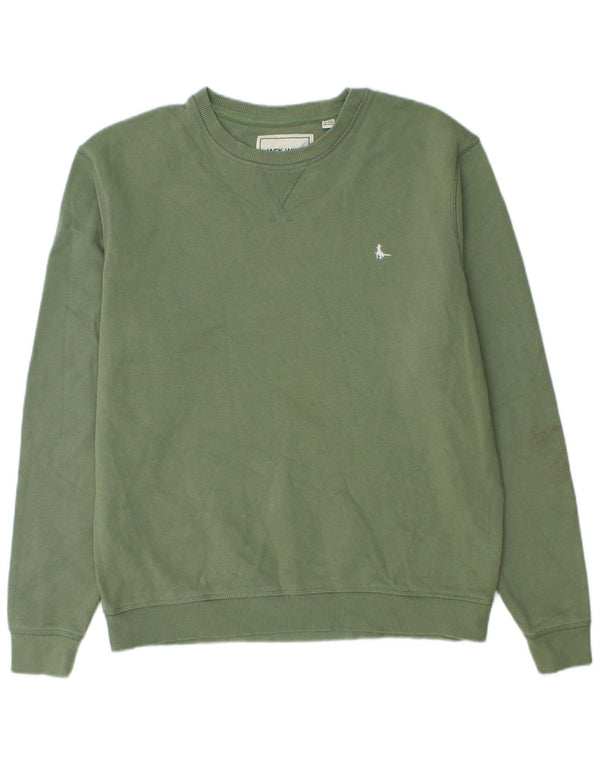 Jack Wills Sweat-Shirt Homme Vert Moyen Coton