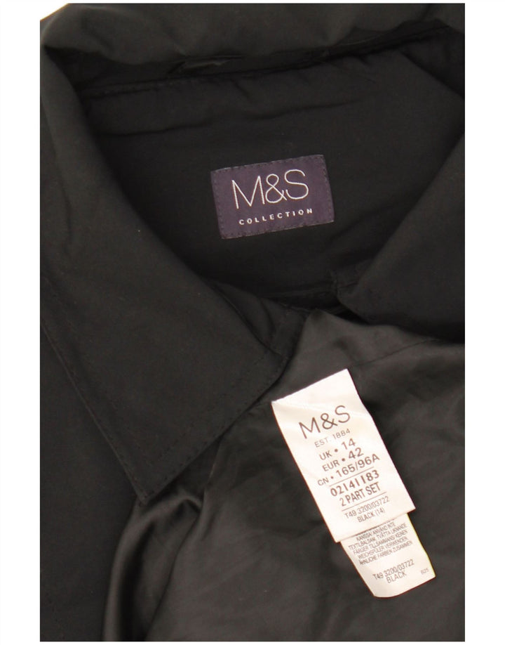 MARKS & SPENCER Trench-Coat Femme UK 44 Grand Noir Polyester