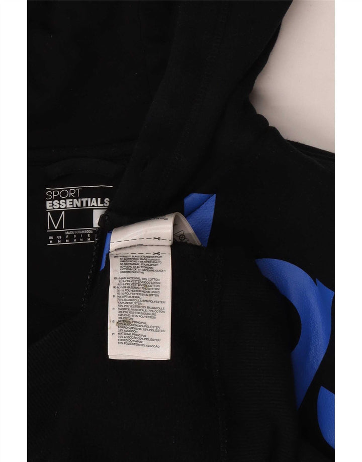 Adidas Pull à capuche zippé graphique pour homme en coton noir moyen