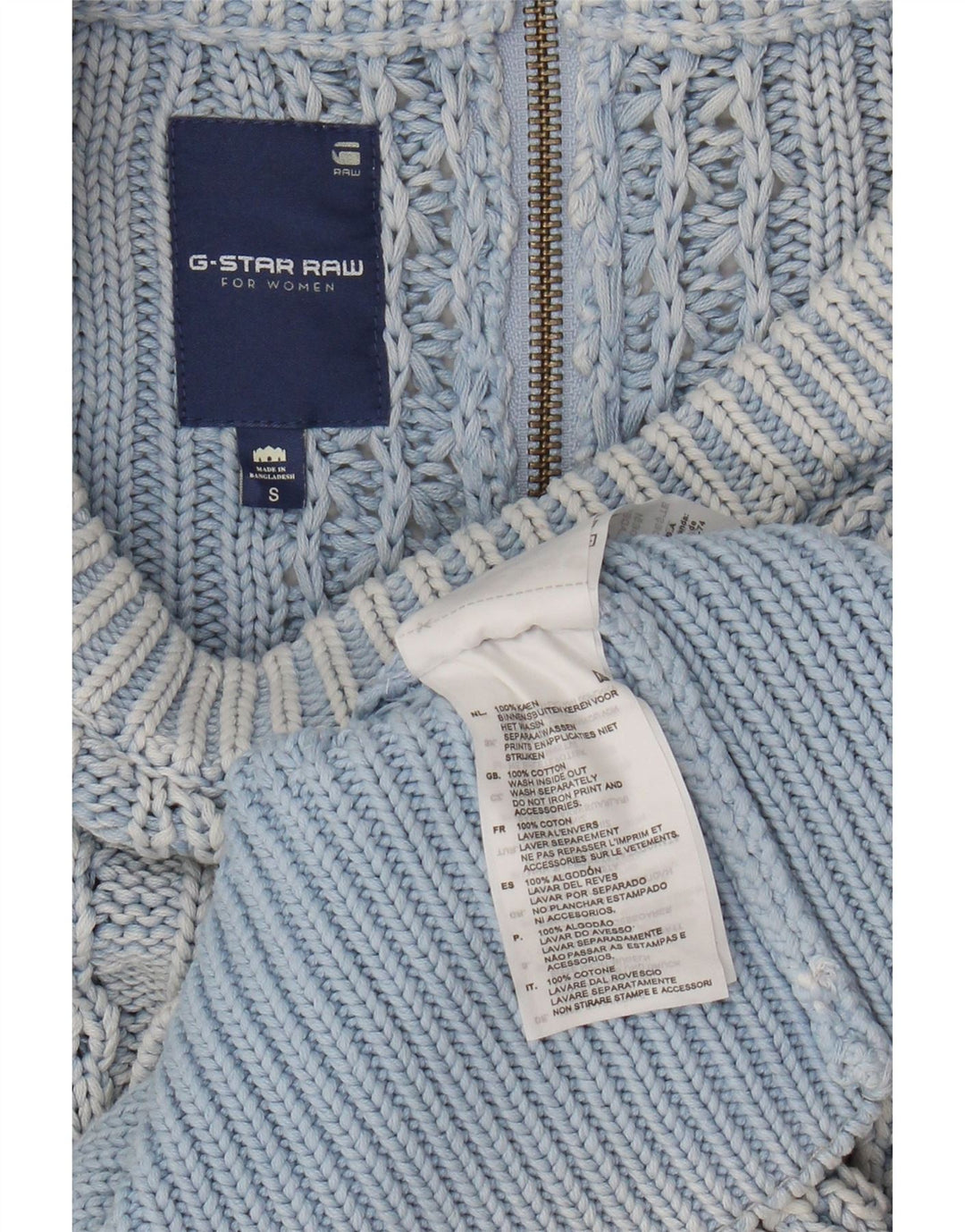 G-Star Robe pull surdimensionnée pour femme UK 10 Small Bleu Coton