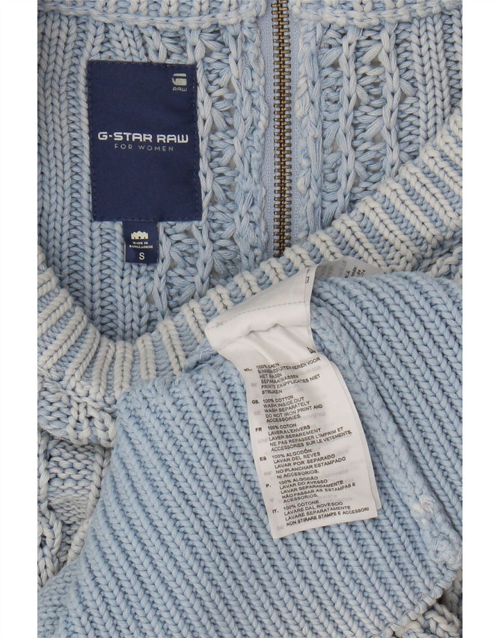 G-Star Robe pull surdimensionnée pour femme UK 10 Small Bleu Coton