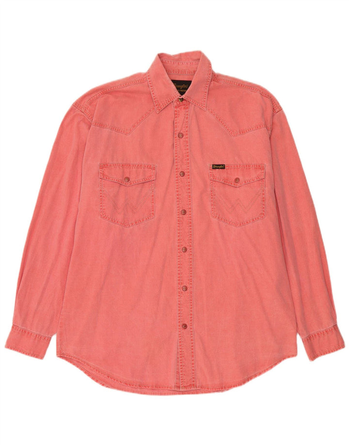 Wrangler Chemise en Jean Homme Rouge Moyen Coton