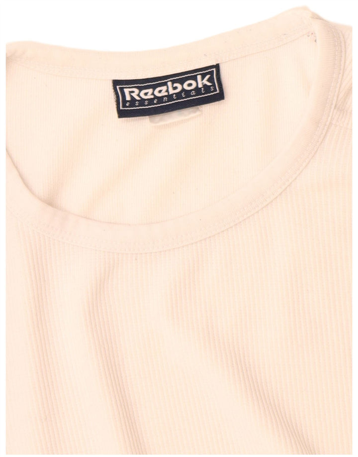 Reebok T-Shirt Femme UK 12 Medium Blanc Polyester