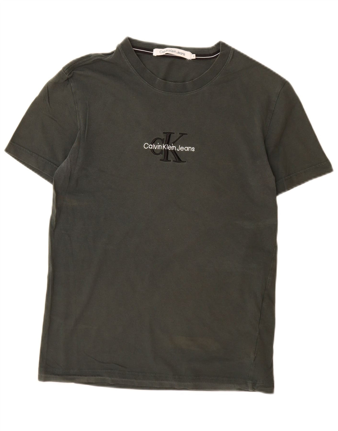 CALVIN KLEIN JEANS T-Shirt Graphique Homme Petit Kaki Coton