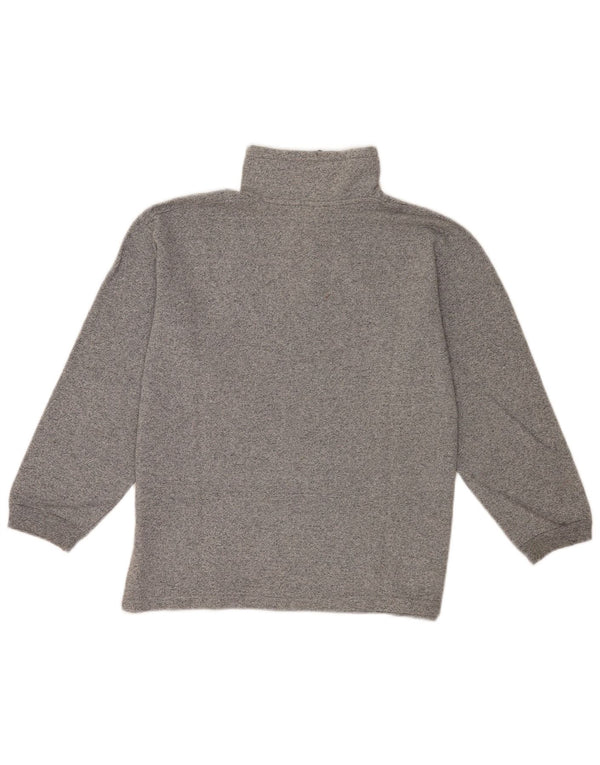 Asics Sweat-shirt graphique à col zippé pour homme Petit gris chiné en coton