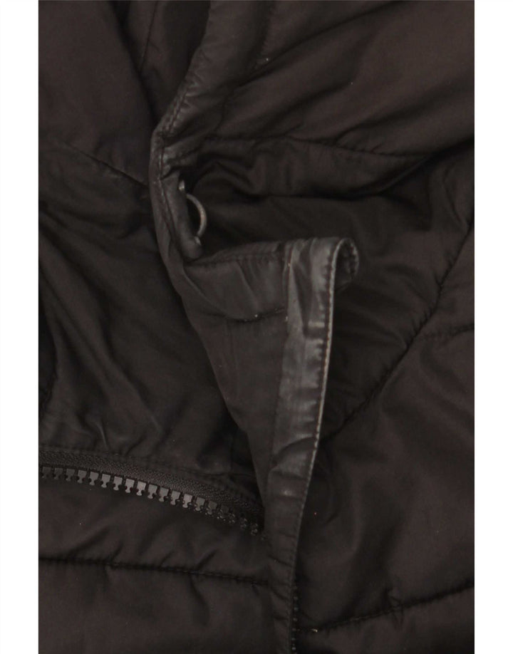 Superdry Veste matelassée à capuche pour femme UK 12 Medium Noir Polyester