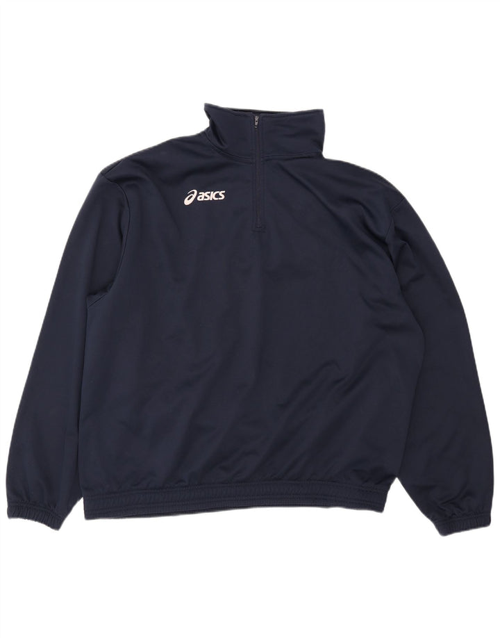 Asics Homme Pull Survêtement Top Veste XL Bleu Marine Polyester