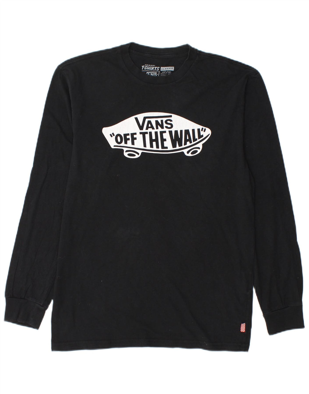 VANS Haut graphique à manches longues pour homme Coupe classique en coton noir moyen