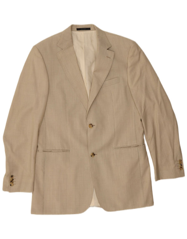 Joop Veste Blazer 2 Boutons Homme IT 48 Laine Vierge à Fines Rayures Beige Moyen