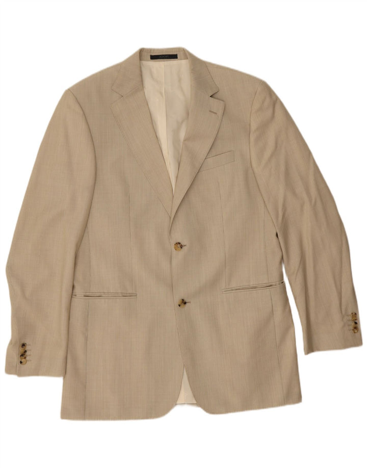 Joop Veste Blazer 2 Boutons Homme IT 48 Laine Vierge à Fines Rayures Beige Moyen