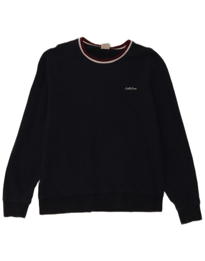 Jack & Jones Sweat-shirt pour homme en coton bleu marine Taille L