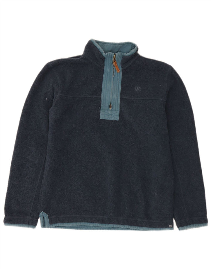Fat Face Pull Polaire Col Zip Garçon 10-11 ans Bleu Marine Polyester