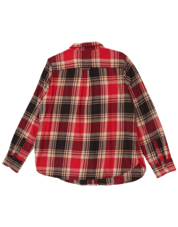 Fat Face Chemise en flanelle pour femme UK 16 Grand coton à carreaux rouges