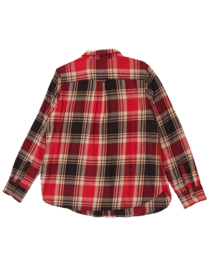 Fat Face Chemise en flanelle pour femme UK 16 Grand coton à carreaux rouges