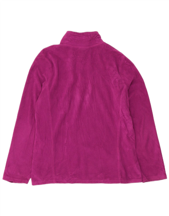 EDDIE BAUER Pull polaire à col zippé pour femme UK 16 Large Violet Polyester
