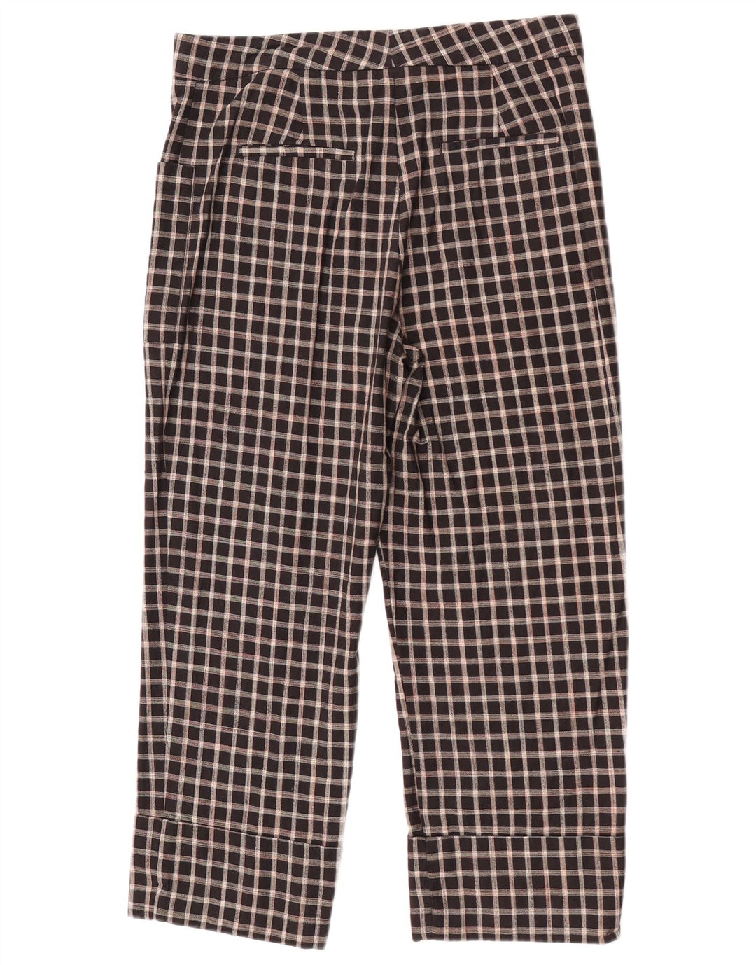 Pantalon court Zara Femme Medium W28 L23 Coton à carreaux noir