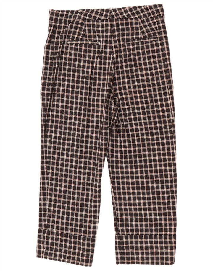 Pantalon court Zara Femme Medium W28 L23 Coton à carreaux noir