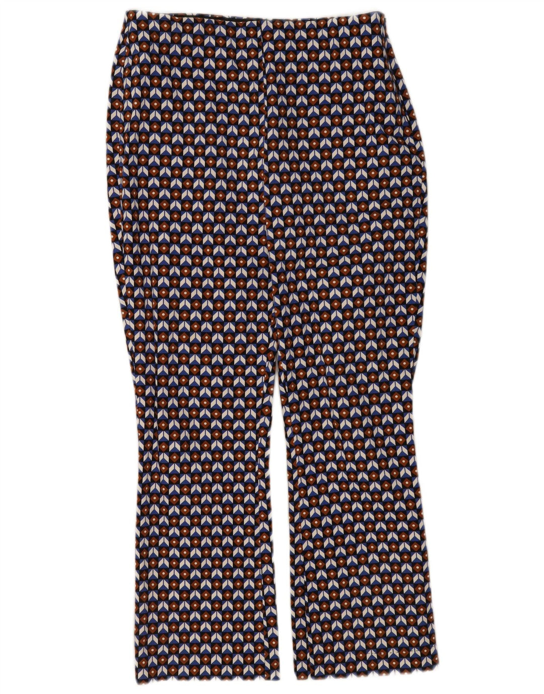 Zara Femme Pantalon Court Medium W28 L26 Multicolore Géométrique