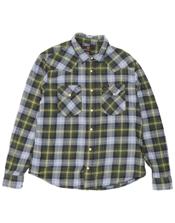Lee Chemise Slim Fit en Flanelle XL Bleu à Carreaux en Coton pour Homme