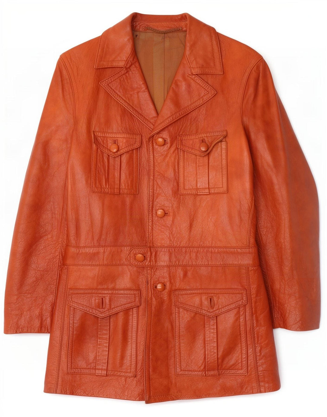 vintage Homme UK 34 XS Cuir Marron