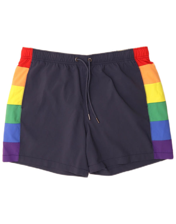 Abercrombie & Fitch Short de bain pour homme XL Bleu Colorblock Sports
