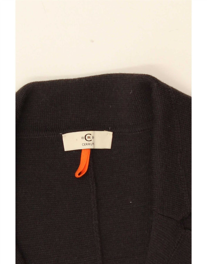 Cerruti 1881 Veste blazer en tricot à 3 boutons pour homme Petite laine grise