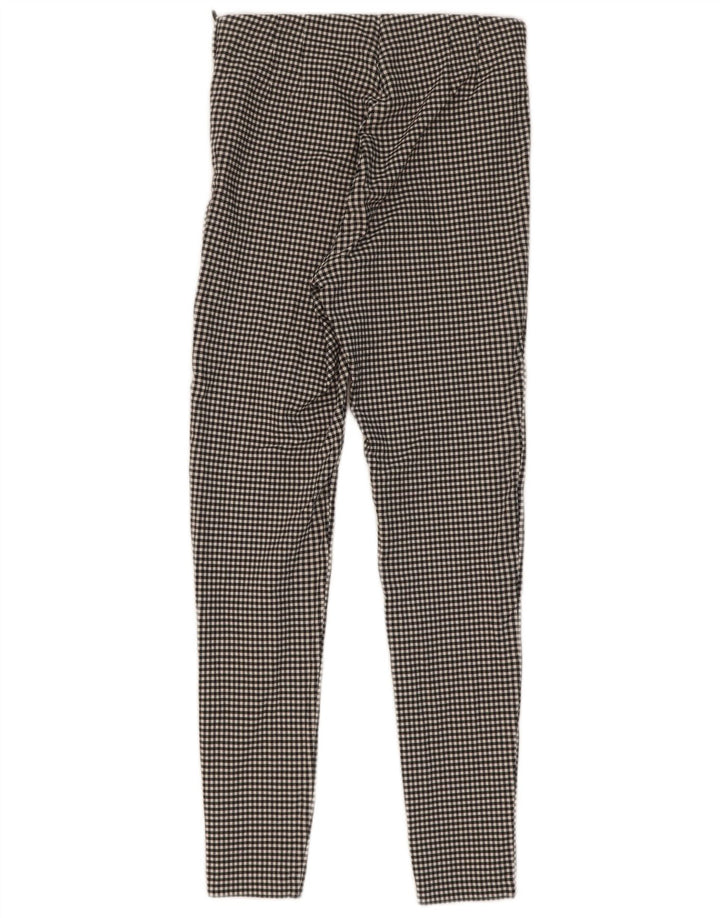 Zara Leggings Femme UK 8 Petit Viscose Vichy Noir