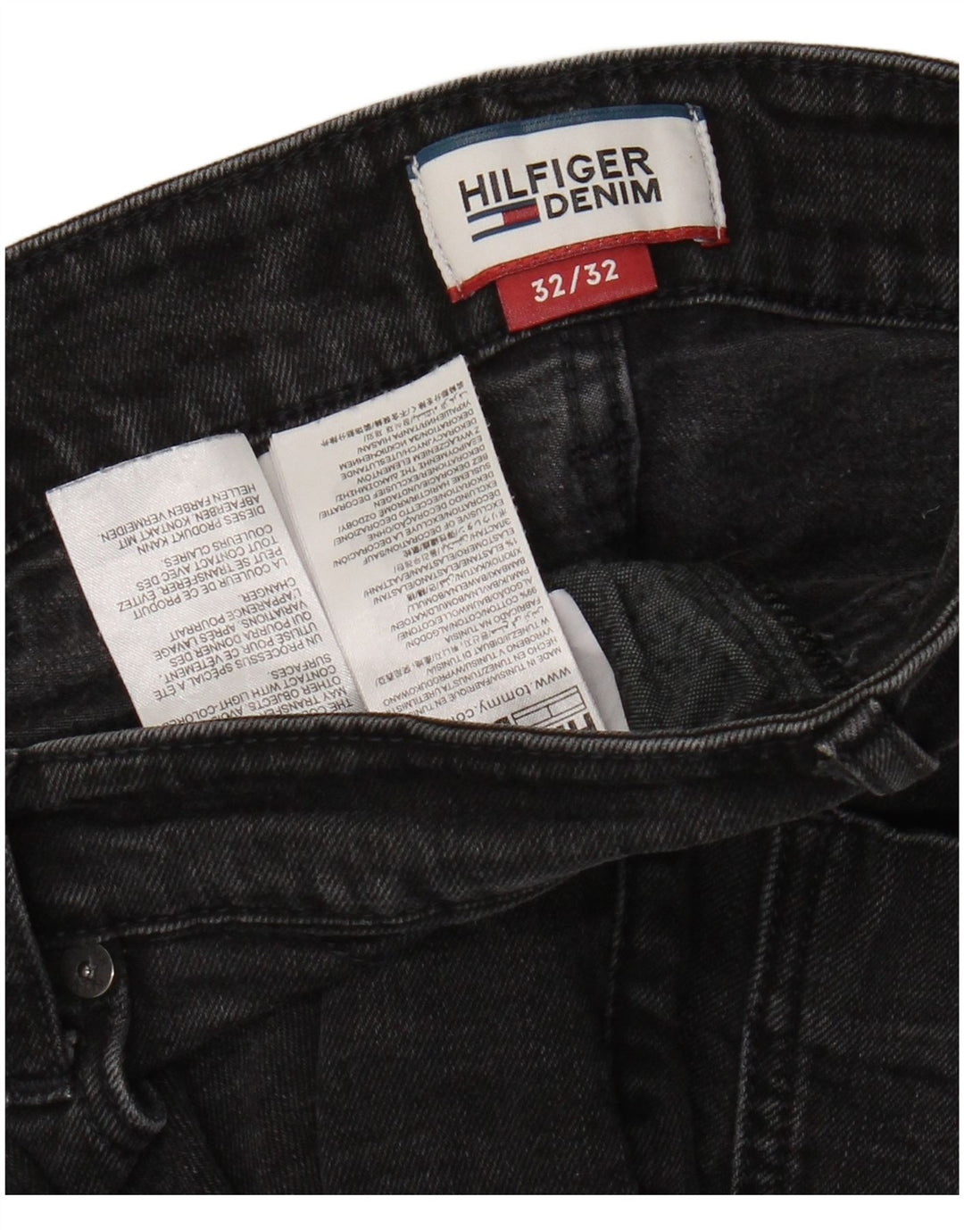 Tommy Hilfiger Jean Slim Homme W32 L32 Noir Coton