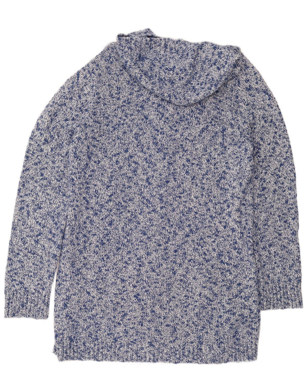 L.L.Bean Cardigan long à capuche pour femme UK 16 Grand bleu moucheté