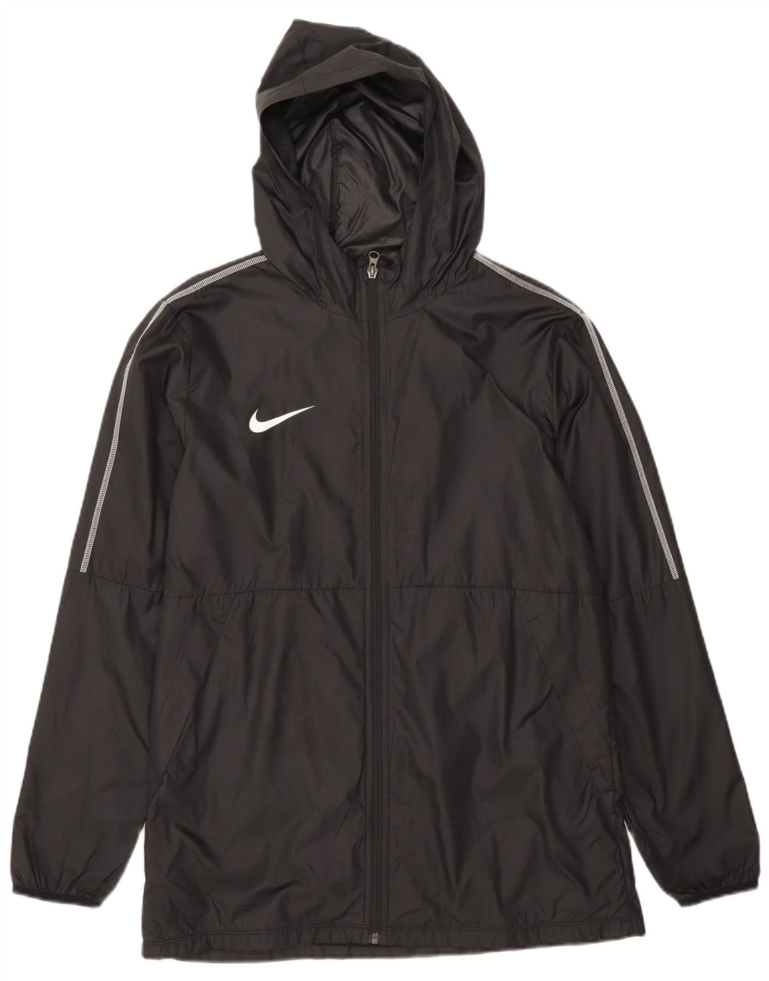 Nike Veste de pluie à capuche pour homme UK 40 Large Noir Polyester