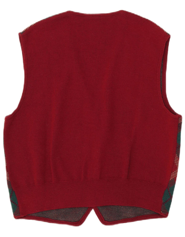Dreamland Cardigan sans manches pour homme Motif losanges/diamant Bordeaux Taille L
