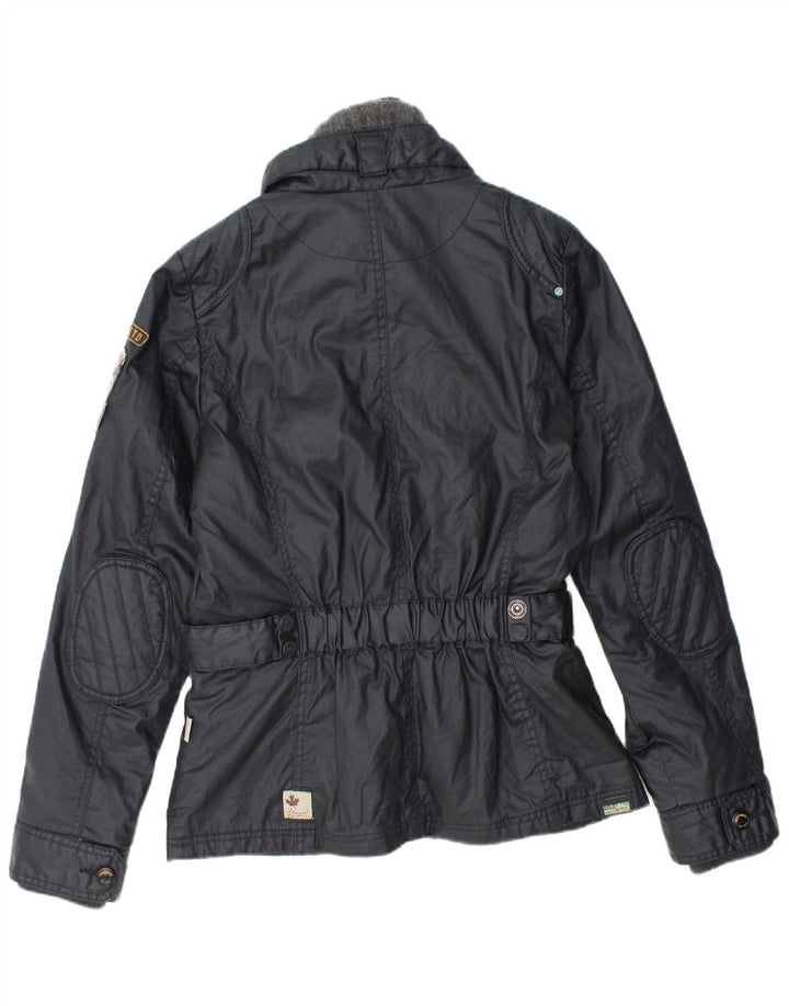 KHUJO Veste utilitaire pour femme UK 14 Large Bleu marine en coton