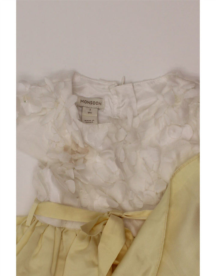 Monsoon Robe Trapèze Fille 2-3 ans Jaune Colorblock Polyester