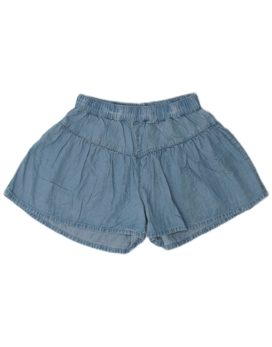 BENETTON Short décontracté pour fille 11-12 ans 2XL W28 Bleu Lyocell