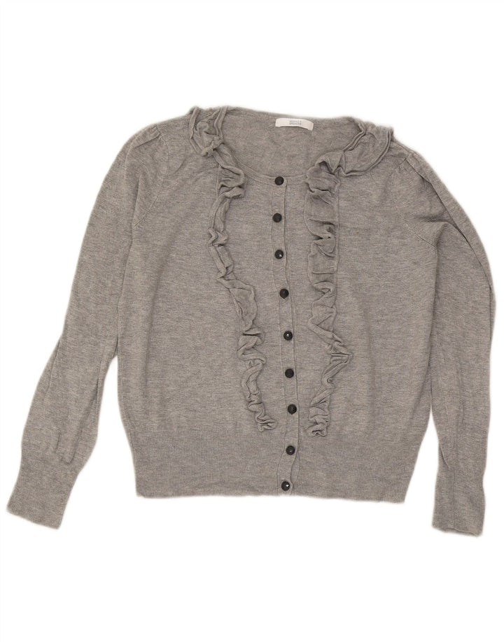 Marks & Spencer Pull Cardigan pour Femme UK 10 Petit Gris Moucheté