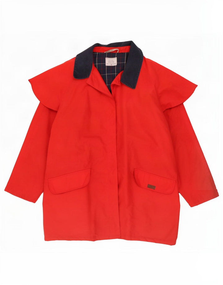 Puffa Manteau Capelet Oversize Femme UK 18 XL Rouge Colorblock Polyester