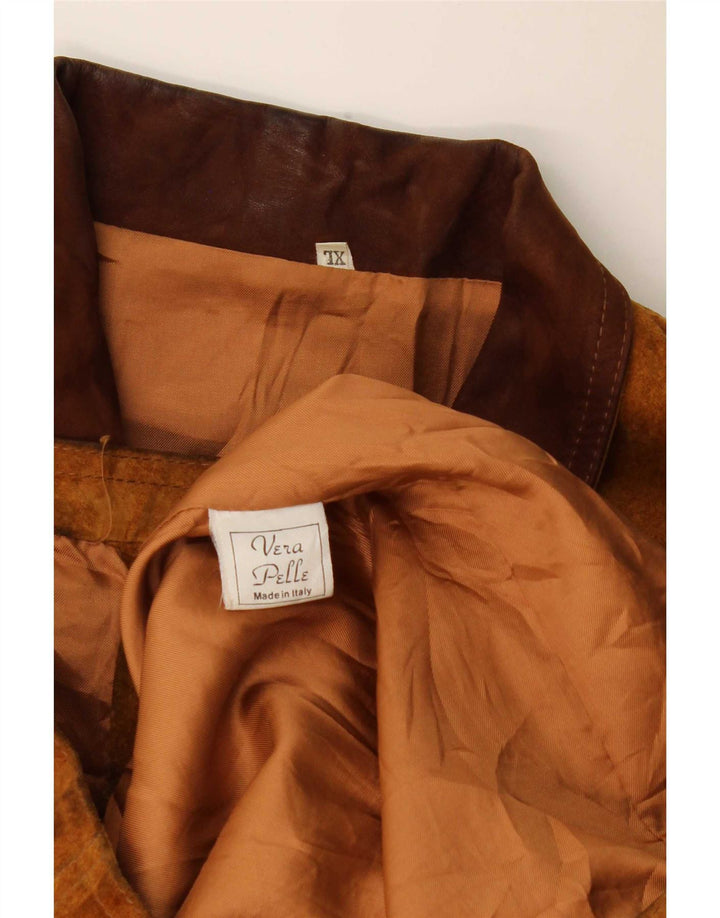 vintage Mens Suede Overcoat UK 42 XL Cuir Marron