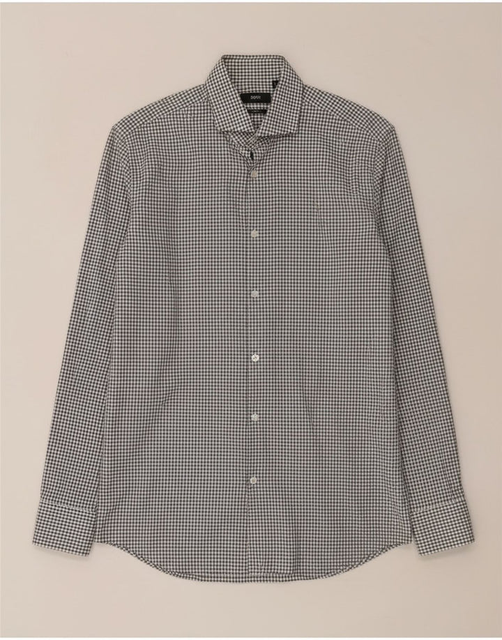 Hugo Boss Chemise slim fit pour homme Taille 38 15 Carreaux blancs moyens