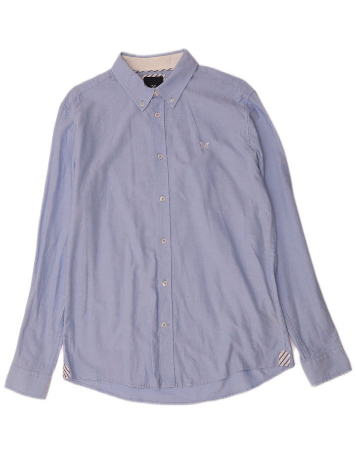 Crew Clothing Chemise Slim Fit Homme Bleu Moyen Coton