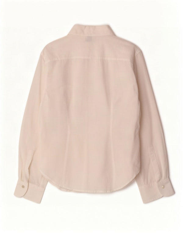 Armani Collezioni Chemisier transparent pour femme IT 46 Large Ramie blanc