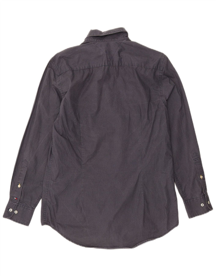 TOMMY HILFIGER Chemise Slim Fit Homme Bleu Marine Moyen Coton Tacheté